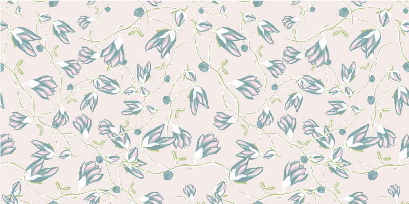Floral rug with leaves and flowers pattern - TenStickers