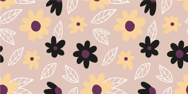 Floral rug with vibrant flowers on beige background - TenStickers
