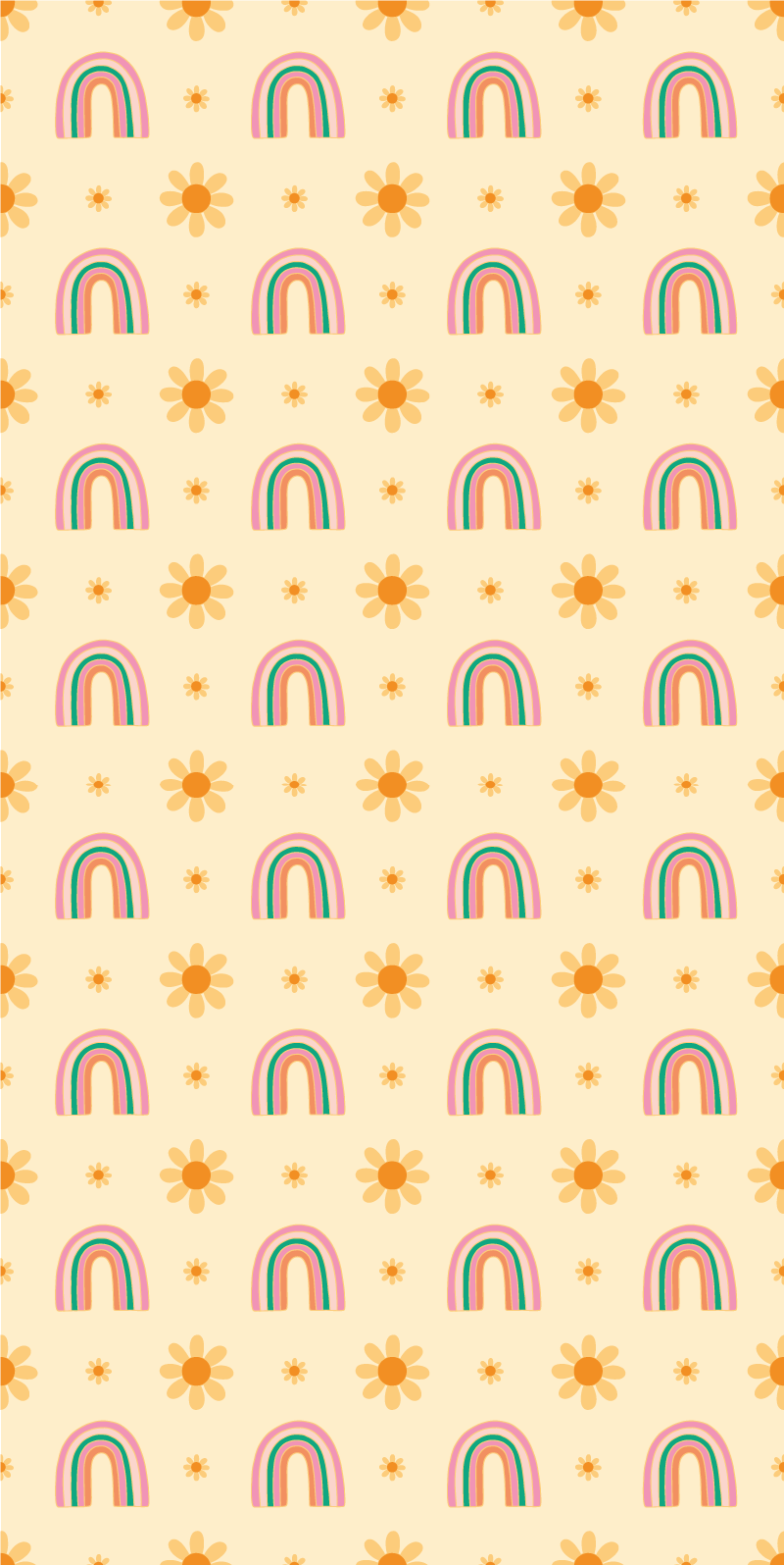 Floral rug with blossoms and rainbows - TenStickers