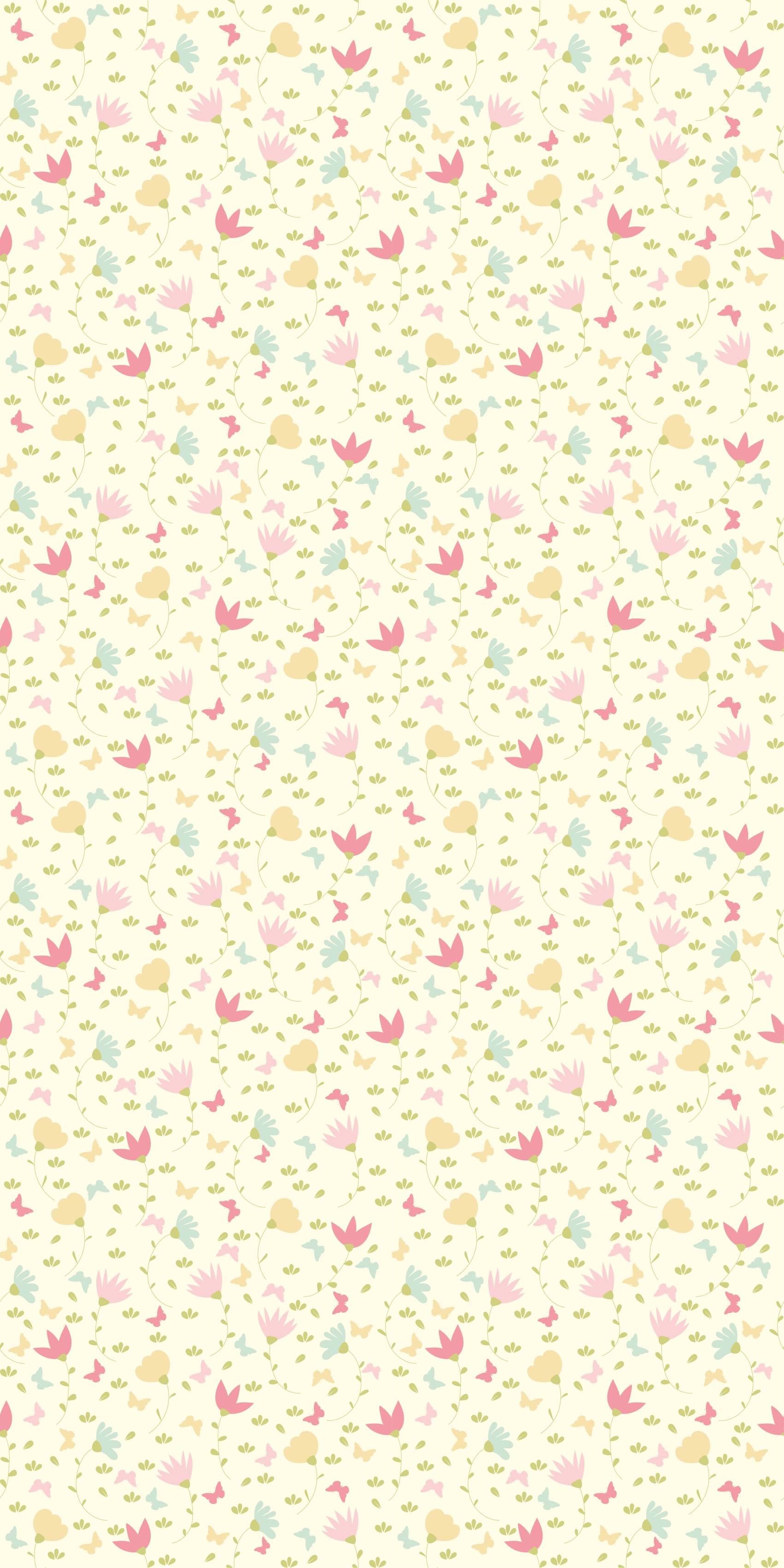 Floral rug with blossoms and butterflies - TenStickers