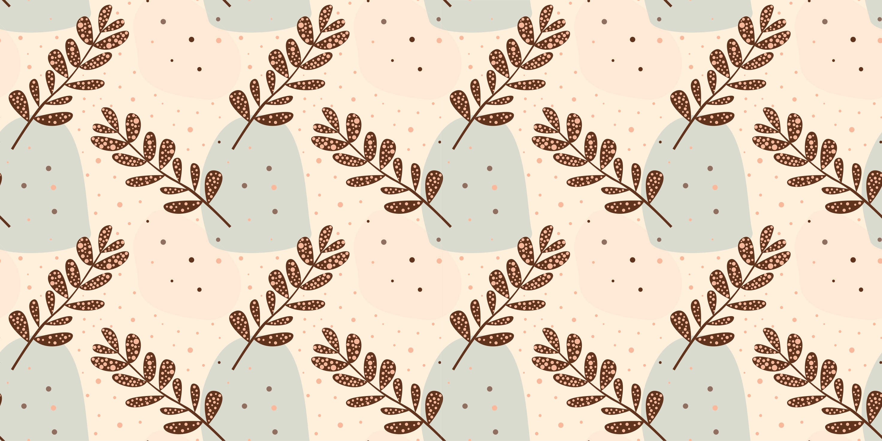 Floral rug in soft pastel aesthetic branches - TenStickers