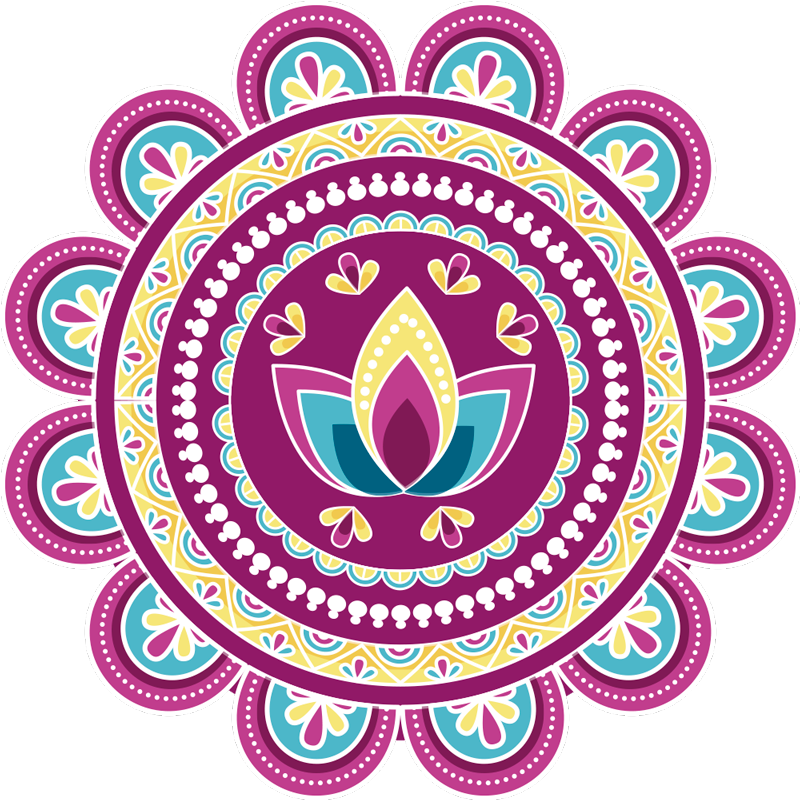 Floral rug colorful lotus mandala design - TenStickers