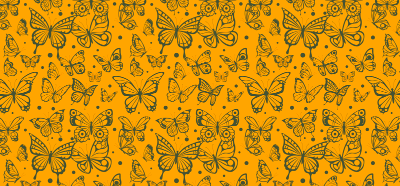 Floral rug with butterfly plant design - TenStickers