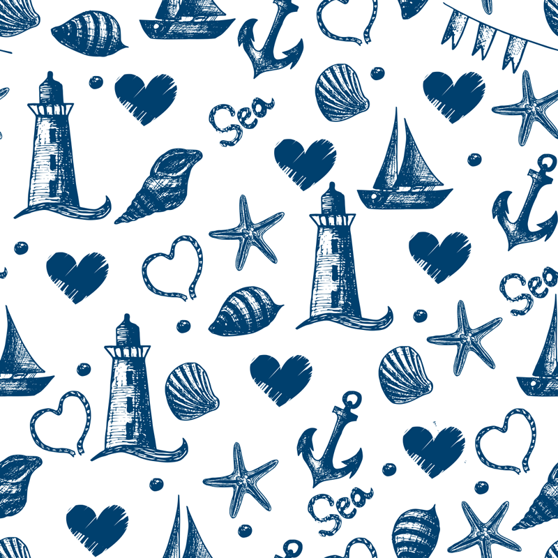 Floral rug with nautical theme design - TenStickers