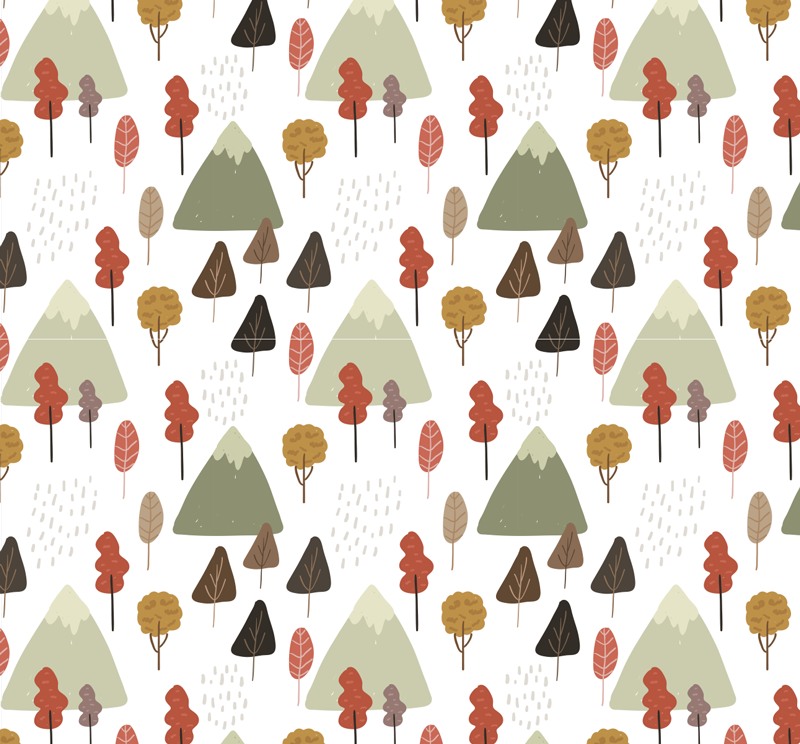Floral rug with playful tree designs - TenStickers