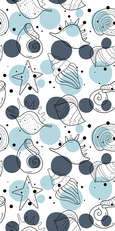 Floral rug with elegant shell designs - TenStickers