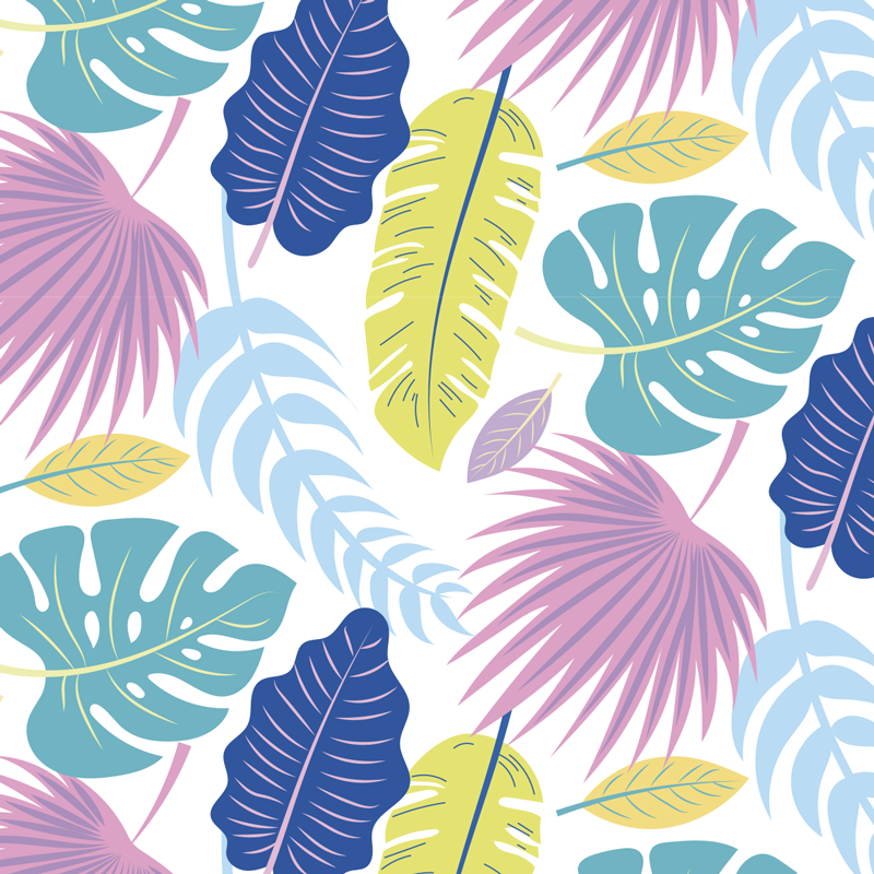 Floral rug with vibrant leaf designs - TenStickers