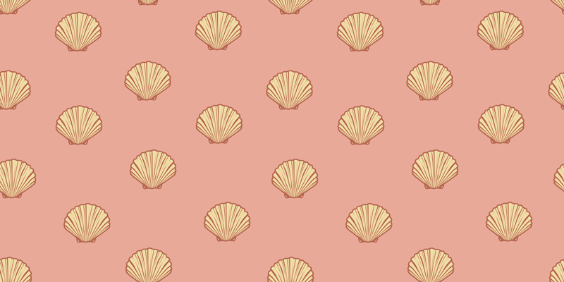 Floral rug with seashell pattern design - TenStickers
