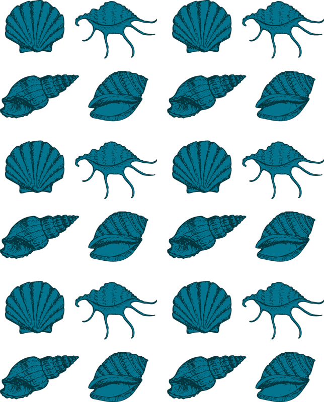 Floral rug with decorative shell designs - TenStickers