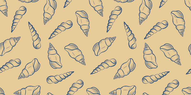 Floral rug with shell motif design - TenStickers