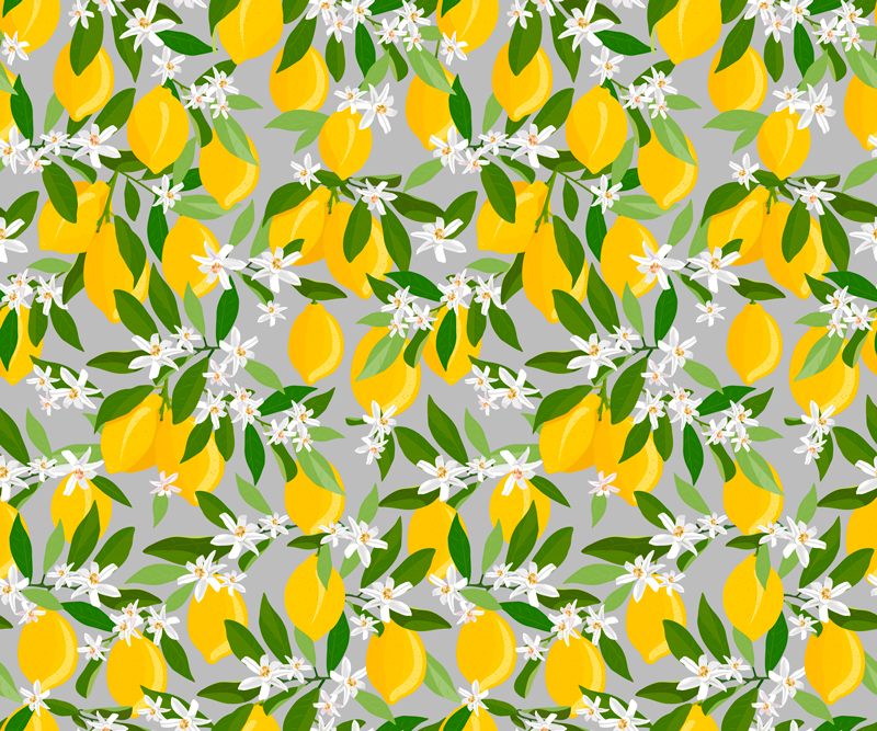 Floral rug with lemon blossom design - TenStickers