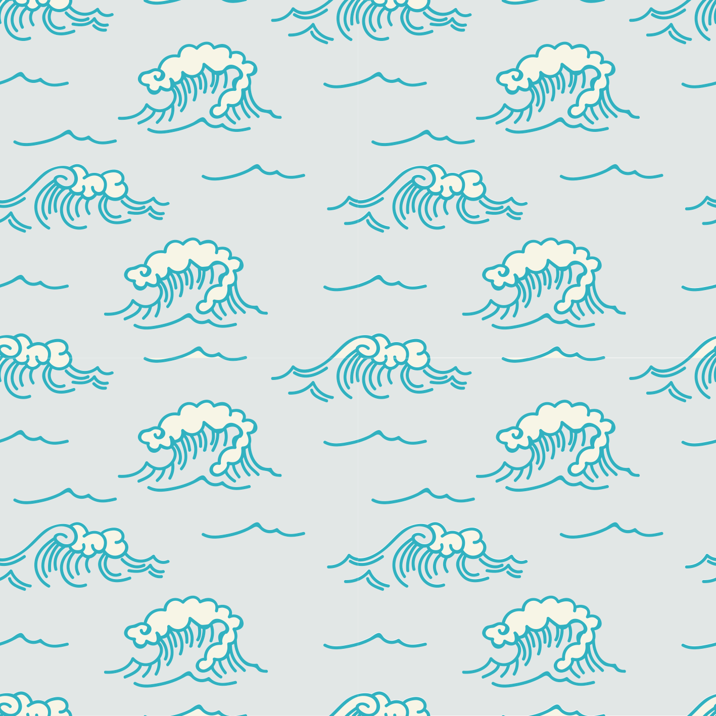 Floral rug with wave pattern design - TenStickers