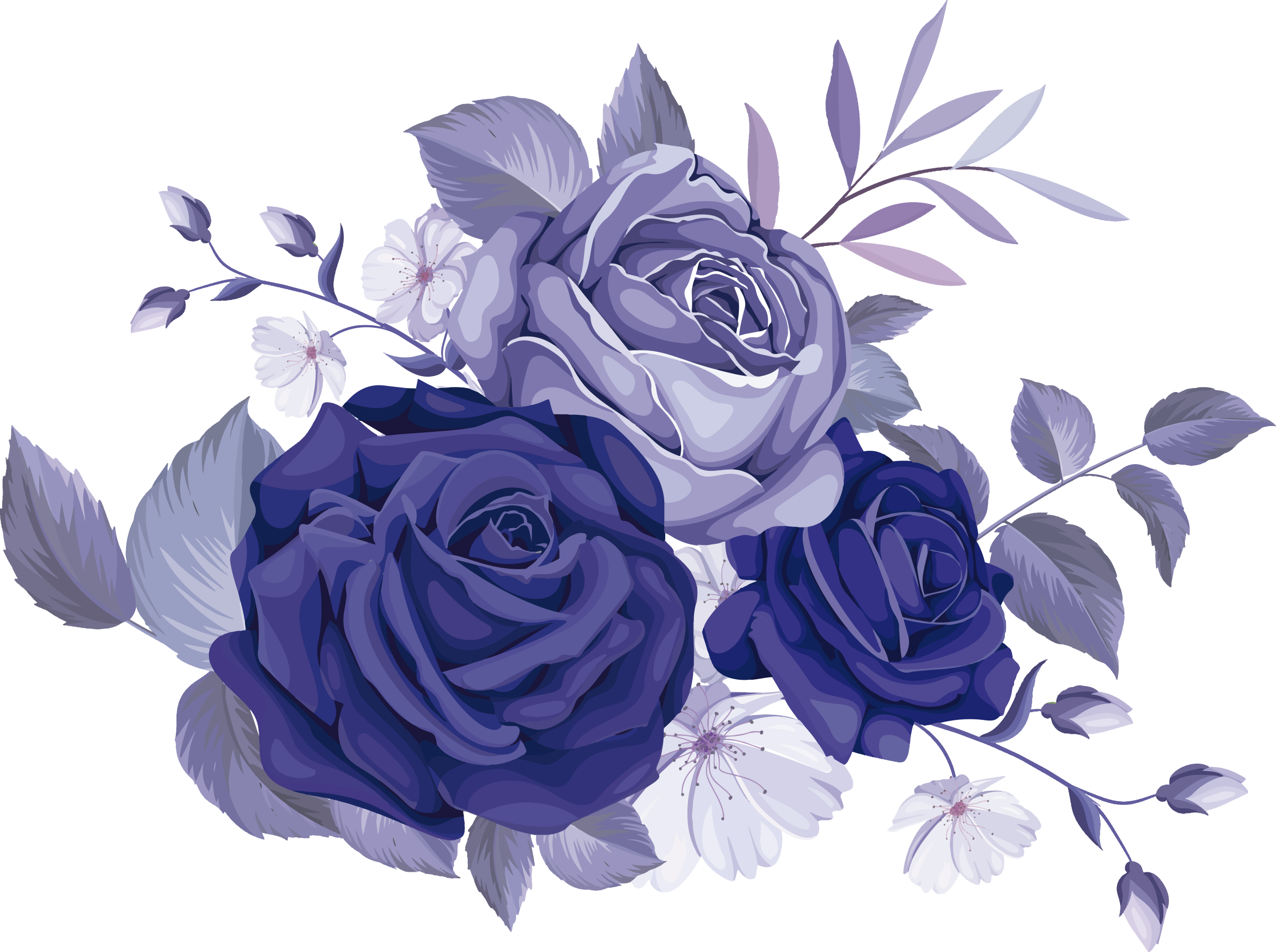 Floral rug elegant purple roses - TenStickers