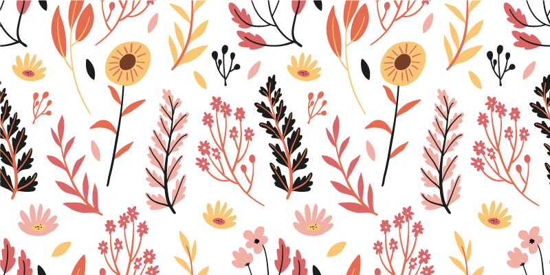 Floral rug floral pattern decoration - TenStickers