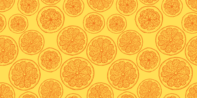 Floral rug with citrus slice design - TenStickers