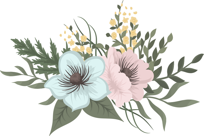 Floral rug botanical collection design - TenStickers