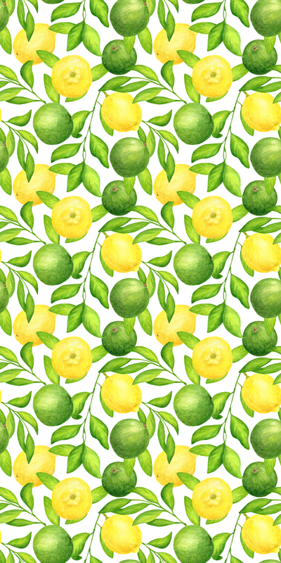 Floral rug with lemon and lime design - TenStickers