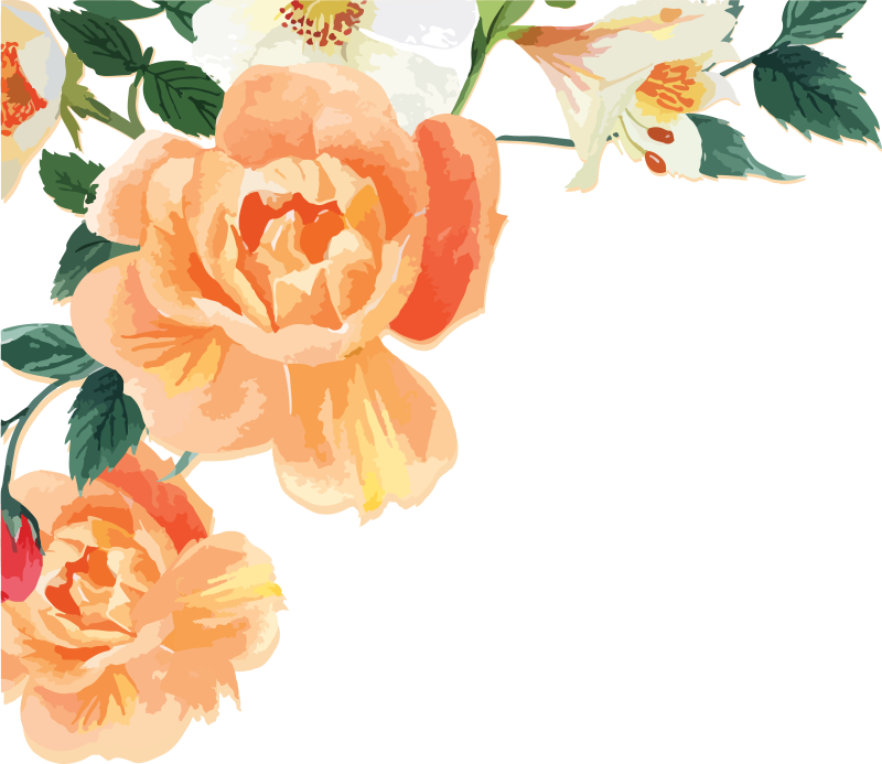 Flower rug peach rose design - TenStickers