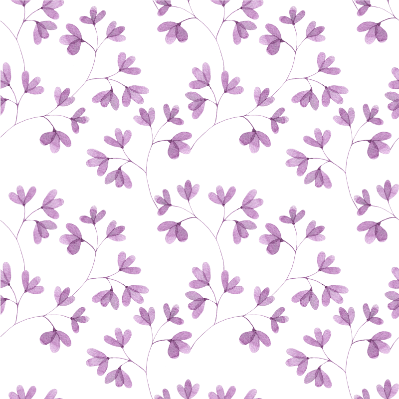 Bedroom carpet with purple floral design - TenStickers