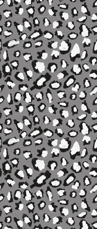 Animal print rug in gray and white leopard - TenStickers