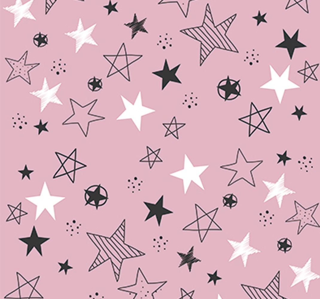 Star rug in pink and black design - TenStickers