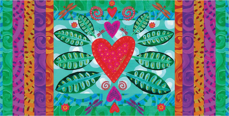 Living room rug in colorful red heart design - TenStickers