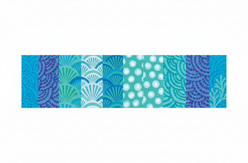 Living room rug in turquoise ocean design - TenStickers