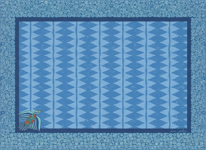Living room rug with blue bird design - TenStickers