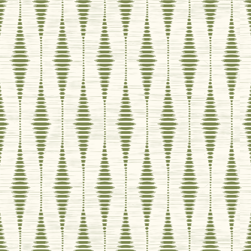 Geometric rug in moss green rabaul ikat - TenStickers