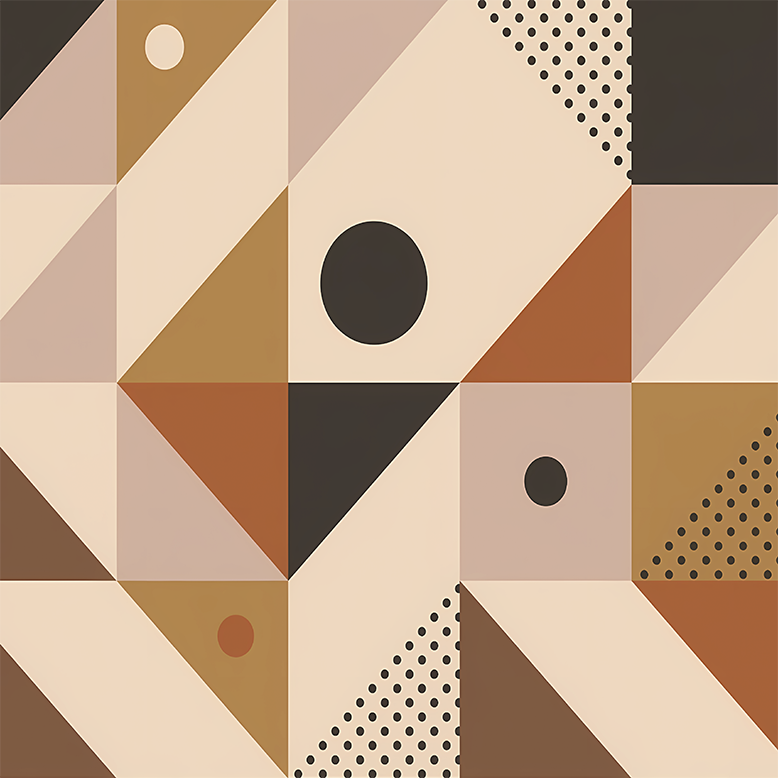 Brown patchwork geometric rug - TenStickers