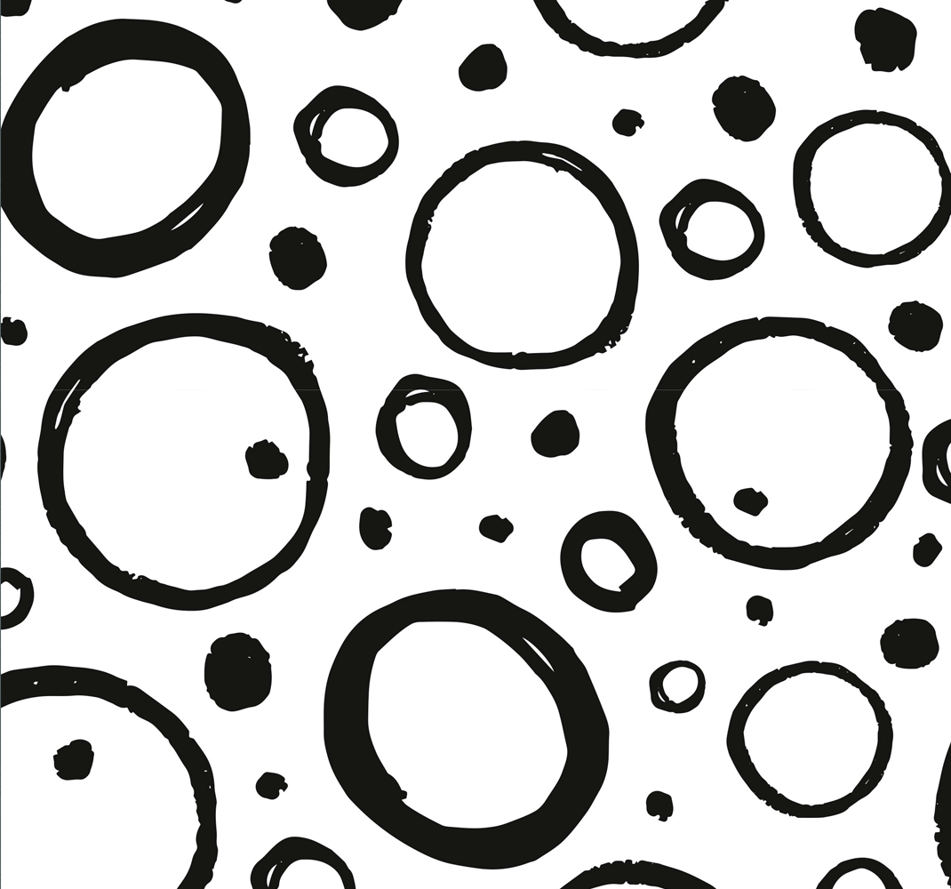 Geometric rug with circular black and white design - TenStickers