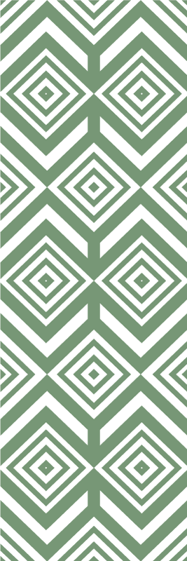 Geometric rug with green rhombuses - TenStickers