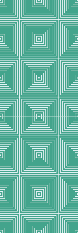 Geometric rug with green squares pattern - TenStickers