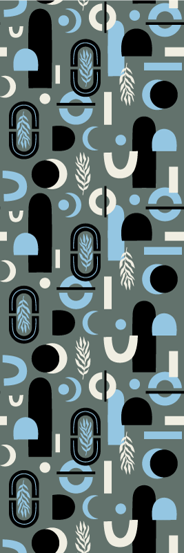 Geometric rug with abstract shape design - TenStickers