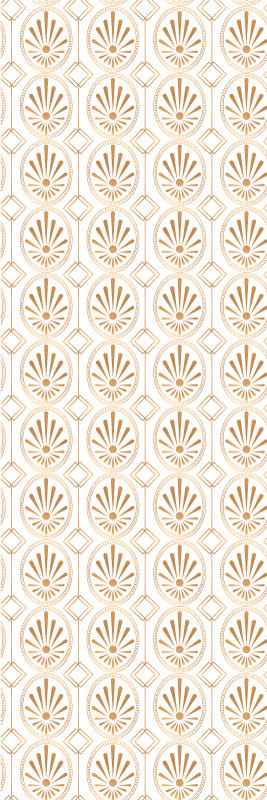 Geometric rug with modern white and gold pattern - TenStickers