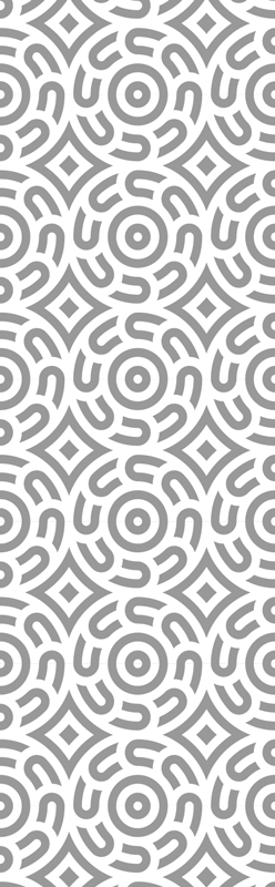Geometric rug in white with circle patterns - TenStickers