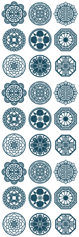 Geometric rug with korean patterns - TenStickers