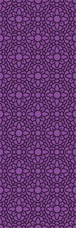 Geometric rug with purple circular flowers - TenStickers
