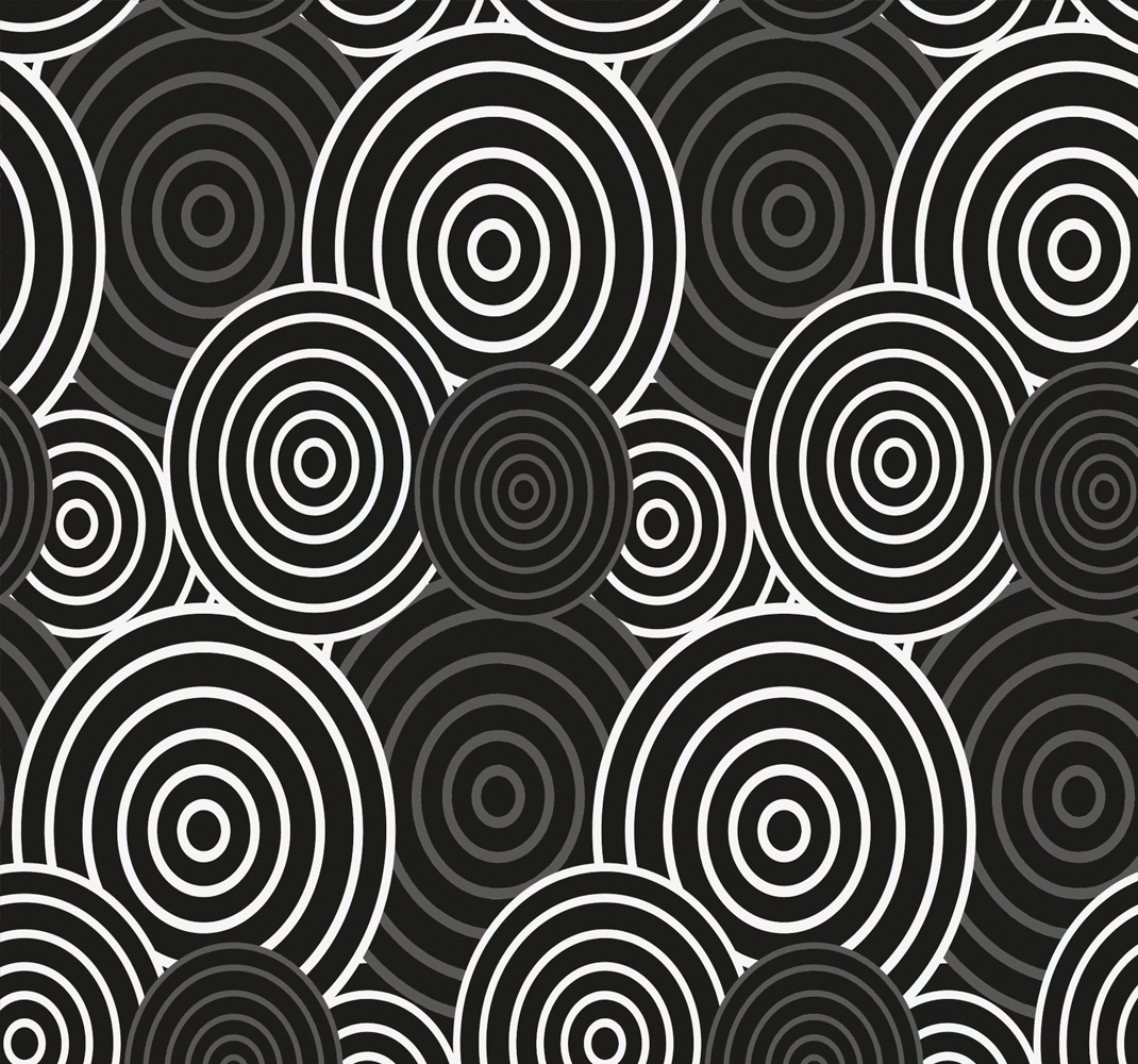 Geometric rug with black circle on background - TenStickers