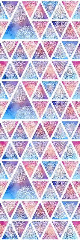 Geometric rug with ethnic floral triangles - TenStickers