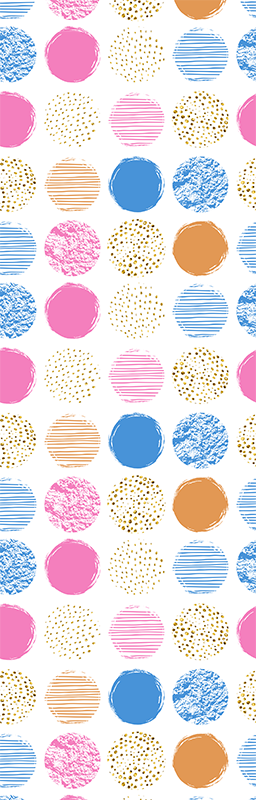 Geometric rug with colorful dot pattern - TenStickers