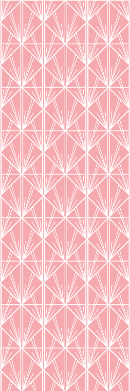 Geometric rug in modern art pink and white pattern - TenStickers