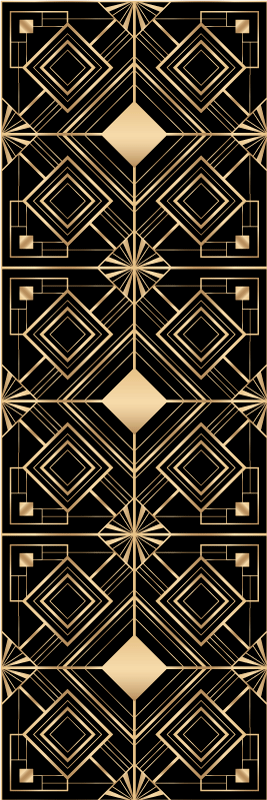 Geometric rug in modern black and gold design - TenStickers