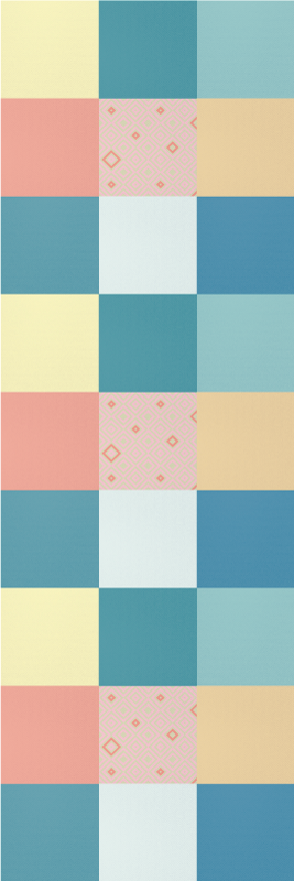 Geometric rug with colorful retro patchwork pattern - TenStickers