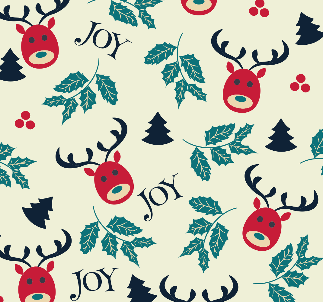 Christmas rug joy and reindeer - TenStickers