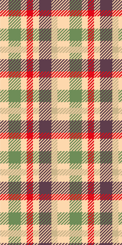 Christmas rug in red and green tartan - TenStickers