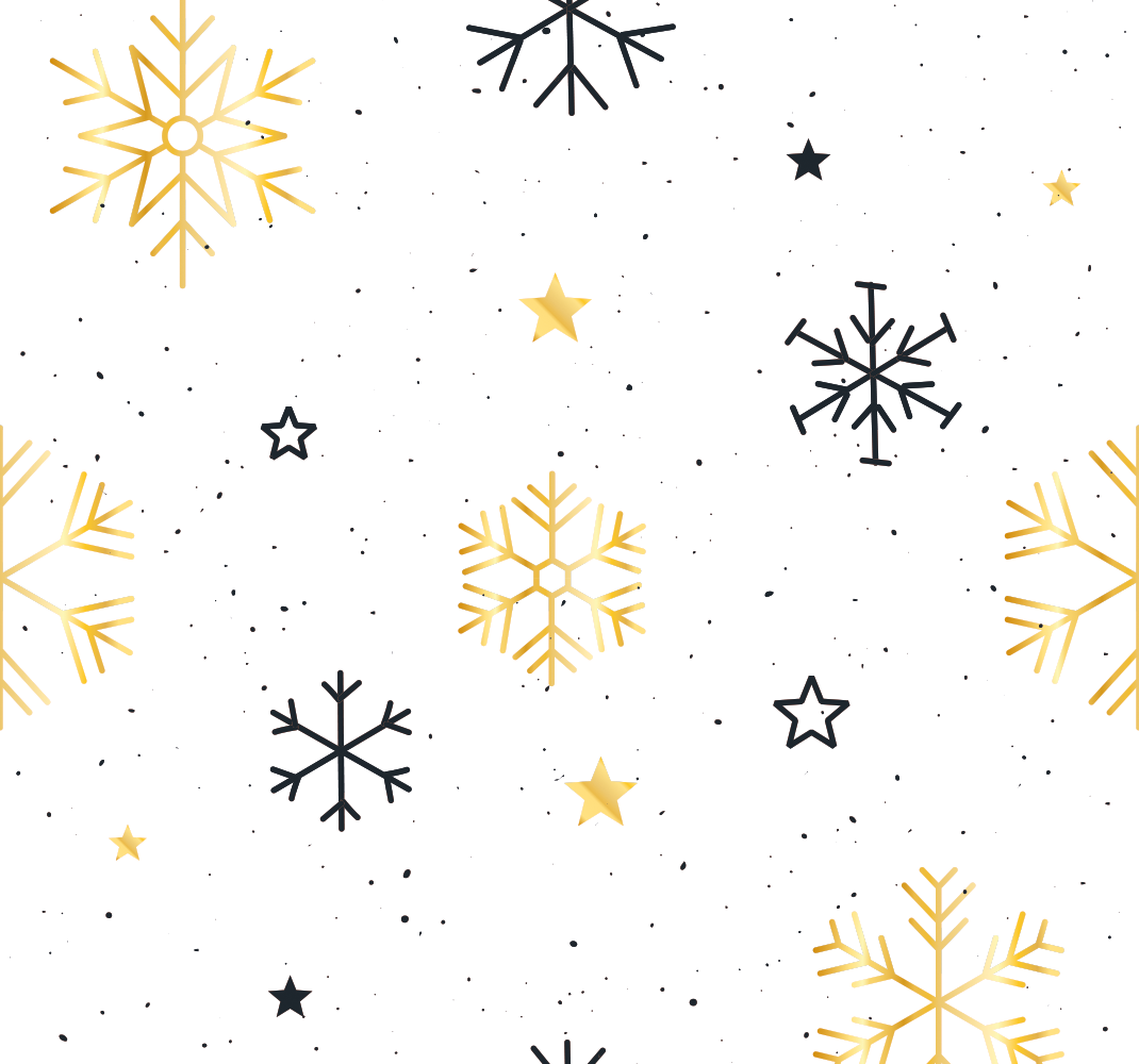 Christmas rug with black and gold snowflakes - TenStickers