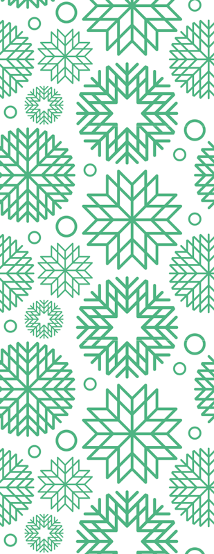 Christmas rug with three green snowflake shapes - TenStickers