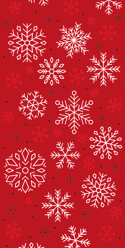 Christmas rug with snowflakes on red background - TenStickers
