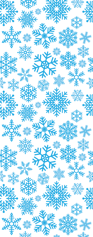 Christmas rug with various blue snowflake shapes - TenStickers